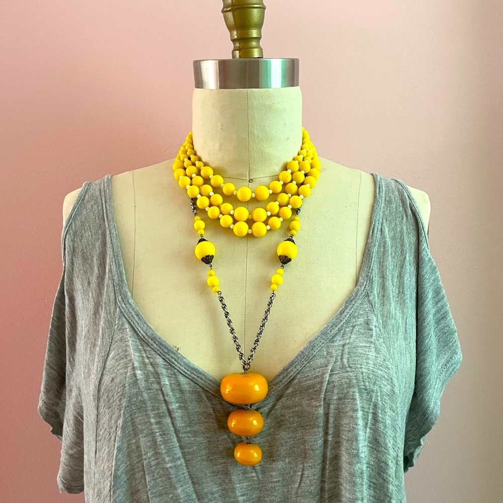 Antique glass and Bakelite necklace